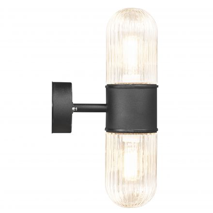 Επίτοιχο Φωτιστικό Konyo LED Ε27 Μέταλλο Μαύρο IP54