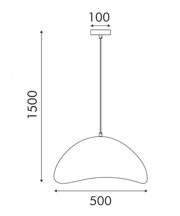 Κρεμαστό Φωτιστικό 1xE27 60W CAVE Λευκό 50cm