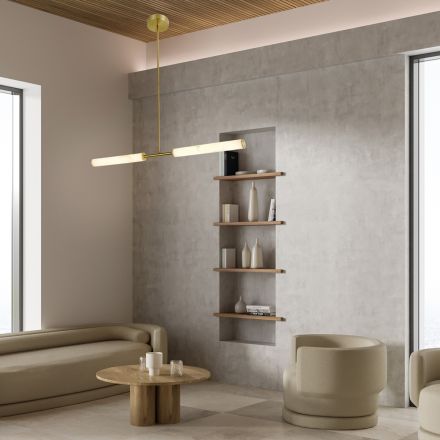 Κρεμαστό Φωτιστικό LED 20W 3000K ABYSS Λευκό-Χρυσό