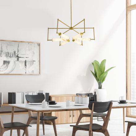 Κρεμαστό Φωτιστικό LED 60W 3000K ABYSS Λευκό-Χρυσό