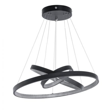 DIAMOND TRIO Κρεμαστό Φωτιστικό LED 100W Dimmable Μαύρο 3 Δαχτυλίδια 3CCT