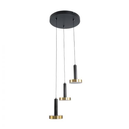 ZANE Κρεμαστό Φωτιστικό LED 54W Dimmable Μαύρο & Χρυσό Φ40cm - 3CCT