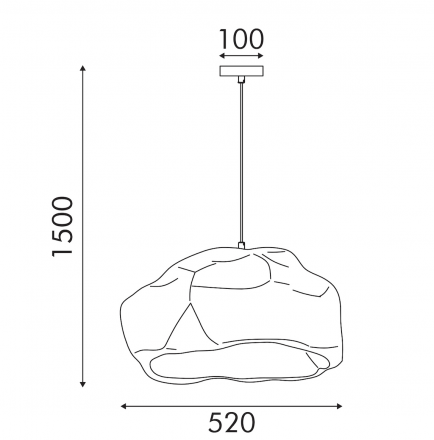 Κρεμαστό Φωτιστικό LITHOS 1xE27 60W Καφέ