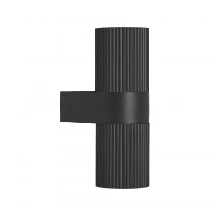 Επίτοιχο Φωτιστικό Kyklop Ripple LED 2xGU10 Μέταλλο Μαύρο IP54