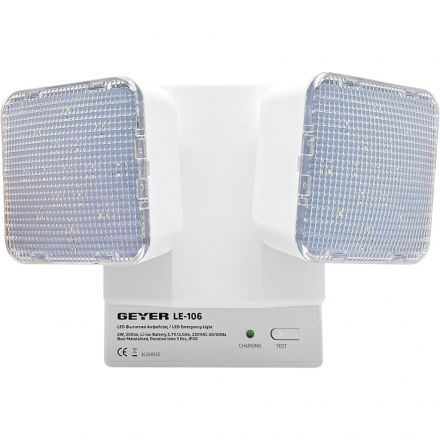 GEYER LED Φωτιστικό Ασφαλείας με 2 Οθόνες Φωτισμού 5W 6500K 3 Ώρες Αυτονομίας