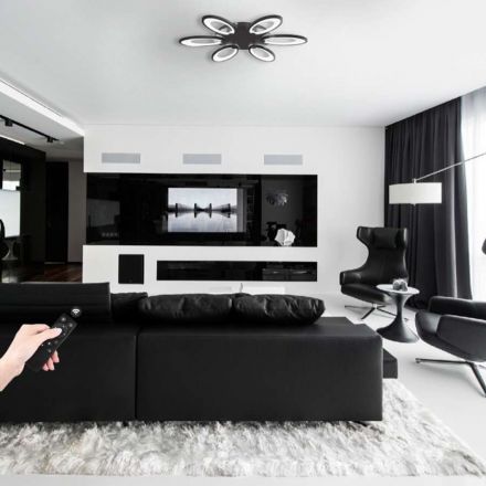 Leggenda Πλαφονιέρα LED 82W CCT PAMPLONA Μαύρο