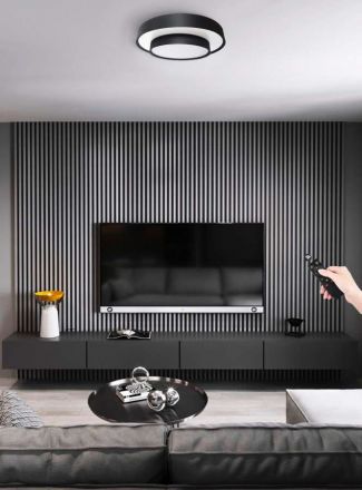 Leggenda Πλαφονιέρα LED 64W CCT LORCA Μαύρο