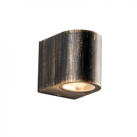 ACA Επίτοιχη Απλίκα LED 230V AC Μαύρο-Χρυσό IP65 max 35W