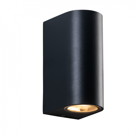 ACA Επίτοιχη Απλίκα LED 230V AC Μαύρο IP65 max 2x35W