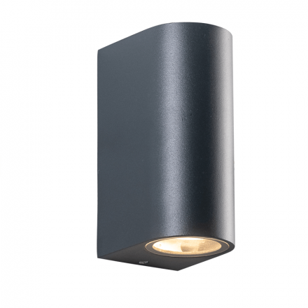 ACA Στρογγυλή Επίτοιχη Απλίκα LED 230V AC Σκούρο Γκρι IP65 max 2x35W