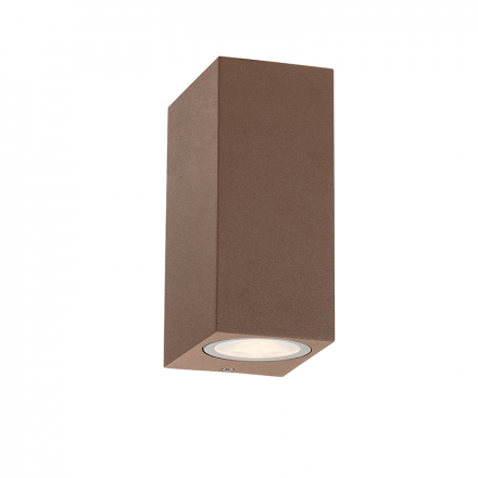 ACA Τετράγωνη Επίτοιχη Απλίκα LED 230V AC Σκουριά IP65 max 2x35W
