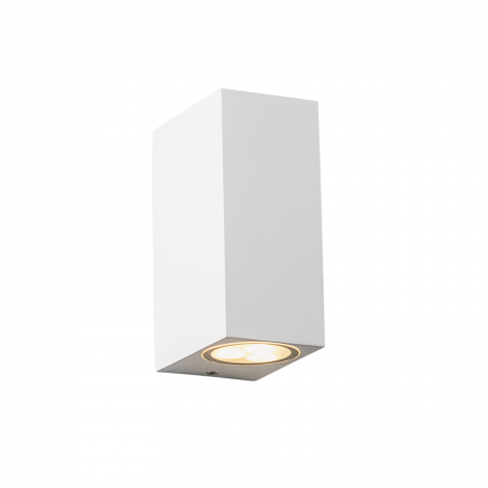 ACA Τετράγωνη Επίτοιχη Απλίκα LED 230V AC Λευκό Ματ IP65 max 2x35W