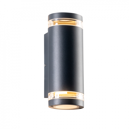 ACA Στρογγυλή Επίτοιχη Απλίκα LED 230V AC Σκούρο Γκρι IP54 max 2x35W