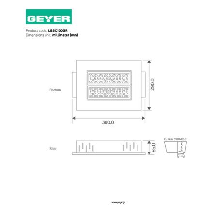 Φωτιστικό Βενζινάδικου 100W 4000K 10000lm IP65