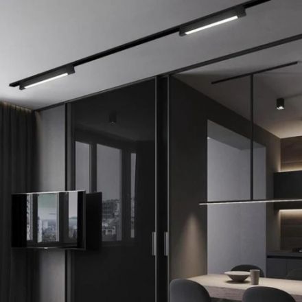 Γραμμικό Φωτιστικό Ράγας 3Φ LED 30W 3000K 120° Μαύρο 478mm