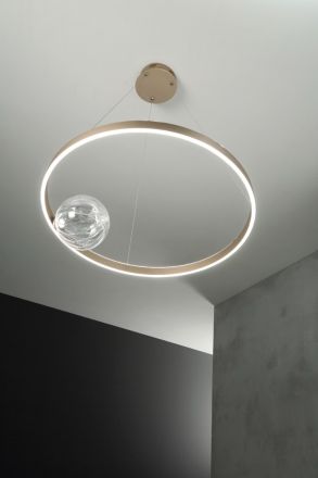 Κρεμαστό Φωτιστικό LED 46W Lisboa Χρυσό/Διάφανο