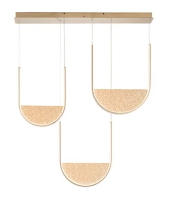 Κρεμαστό Φωτιστικό Ράγα LED 108W Lotus Χρυσό/Amber