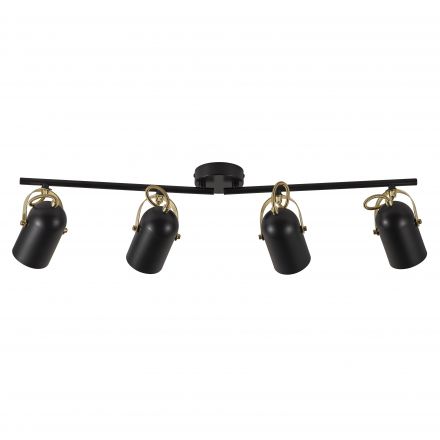 Επίτοιχο Spot LED 4xE14 Lotus Μεταλλικό Μαύρο/Brass