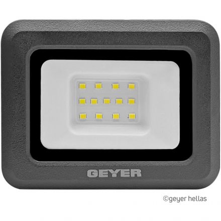 GEYER Προβολέας LED Economy 10W 4000K IP65 Μαύρος