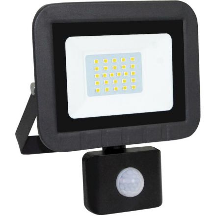 GEYER Προβολέας LED 20W 3000K 1600lm IP44 με Ανιχνευτή Κίνησης Μαύρος