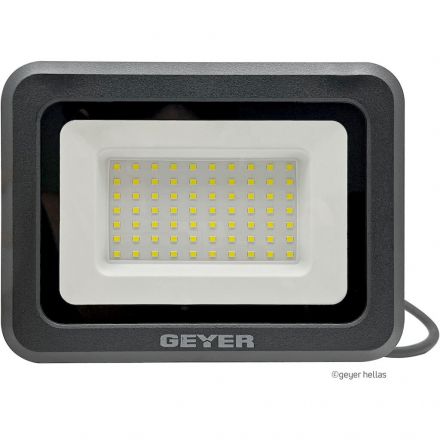 GEYER Προβολέας LED Economy 50W 6500K IP65 Μαύρος