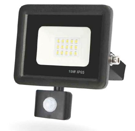 Lucas Προβολέας LED 10W Με Ανιχνευτή Κίνησης IP65 Μαύρος