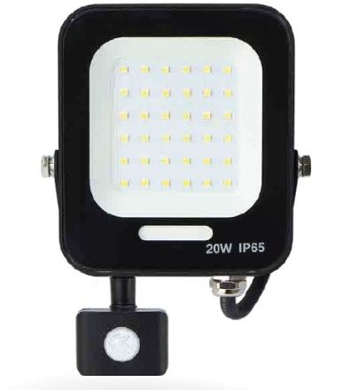 Lucas Προβολέας LED 20W Με Ανιχνευτή Κίνησης IP65 Μαύρος