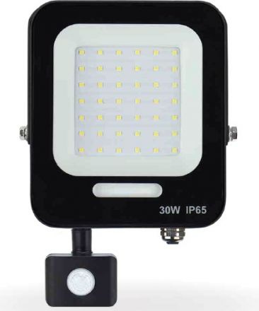 Lucas Προβολέας LED 30W Με Ανιχνευτή Κίνησης IP65 Μαύρος