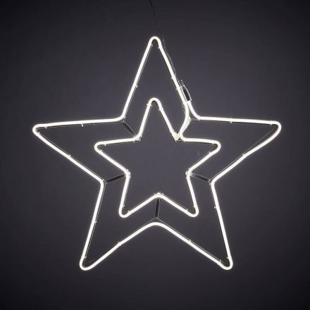 Αστέρι Διπλό Neon Θερμό Με Πρόγραμμα 60cm