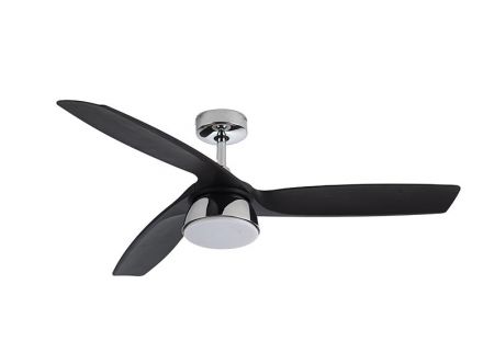 Lucci Air Bronx Chrome Ανεμιστήρας Οροφής 132cm με Φως και Τηλεχειριστήριο Μαύρος