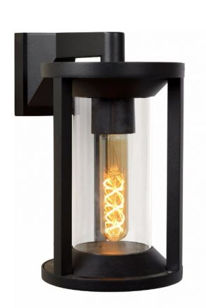 Απλίκα Τοίχου Φανάρι LED 1xE27 CADIX IP65 Μαύρη Αλουμίνιο