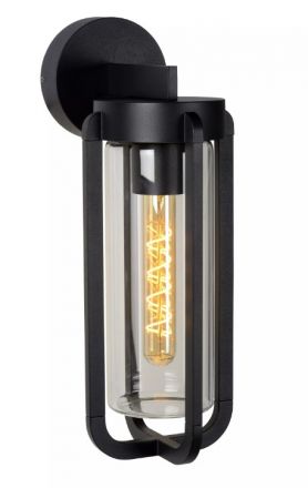 Επίτοιχη Εξωτερική Απλίκα LED 1xE27 GARLAND Μαύρη IP44