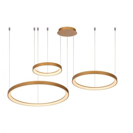 Κρεμαστό Φωτιστικό LED 120W VIDAL Dimmable Ø78cm Ακρυλικό Χρυσό ματ