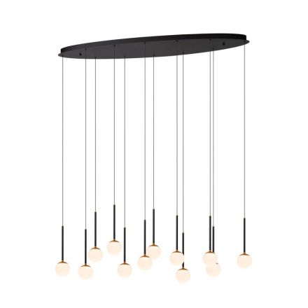 Κρεμαστό Πολύφωτο LED 12x7W CALINA Μαύρο Dim