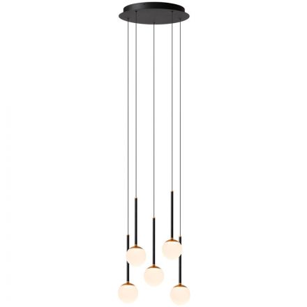 Κρεμαστό Πολύφωτο LED 5x7.4W CALINA Μαύρο Ø41,9 Dim