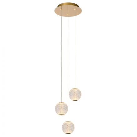 Κρεμαστό Τρίφωτο Ροζέτα LED 3x4.7W CINTRA Διάφανο Ακρυλικό
