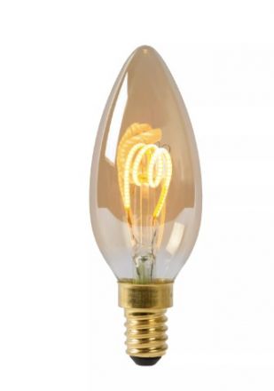 LED Λάμπα Filament E14 C35 3W 2200K Amber Dimmable