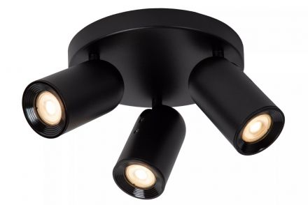 Τριπλό Σποτ Οροφής LED 3xGU10 PUNCH Μεταλλικό Μαύρο