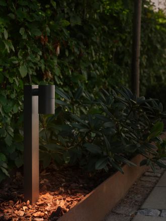 Φωτιστικό Κήπου GU10 Tin 50 Αλουμίνιο-Γυαλί Μαύρο IP44