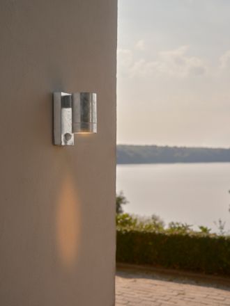 Επίτοιχο Φωτιστικό 1xGU10 Tin Maxi Sensor Γαλβανισμένο Ατσάλι-Γυαλί