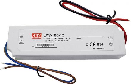 Mean Well Τροφοδοτικό 100W 12V LPV Series IP67