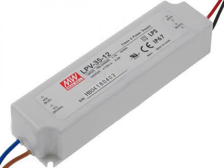 Mean Well Τροφοδοτικό 35W 12V LPV Series IP67