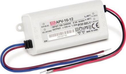 Meanwell Τροφοδοτικό 16W 24V APV Series IP42