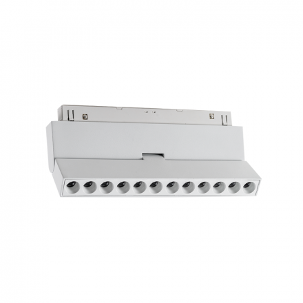 ACA Μαγνητικό Γραμμικό Φωτιστικό Κινητό 48V DC 12W 3000K 1000LM 24° OSRAM RA90 L220MM Λευκό Ματ