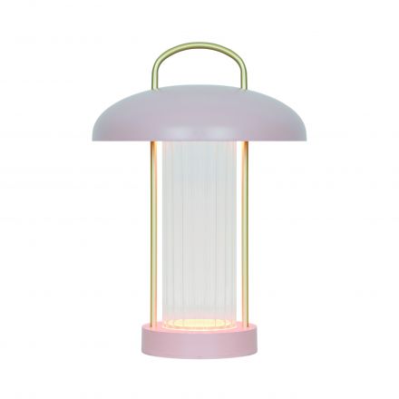 Επιτραπέζιο Φωτιστικό Επαναφορτιζόμενο LED 3W Mirano USB Μέταλλο-Γυαλί Ροζ