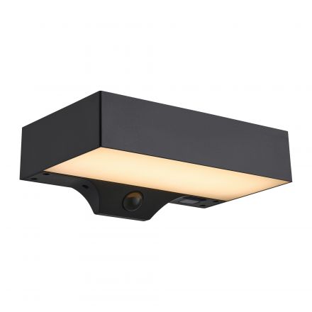 Επίτοιχο Φωτιστικό LED 5W Solar-USB Monay Square Πλαστικό Μαύρο IP44