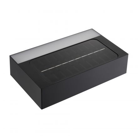 Επίτοιχο Φωτιστικό LED 5W Solar-USB Monay Square Πλαστικό Μαύρο IP44