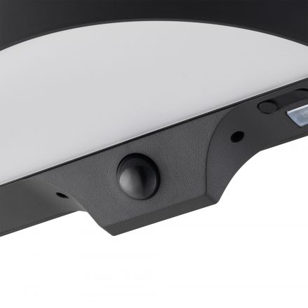 Επίτοιχο Φωτιστικό LED 5W Solar-USB Monay Round Πλαστικό Μαύρο IP44