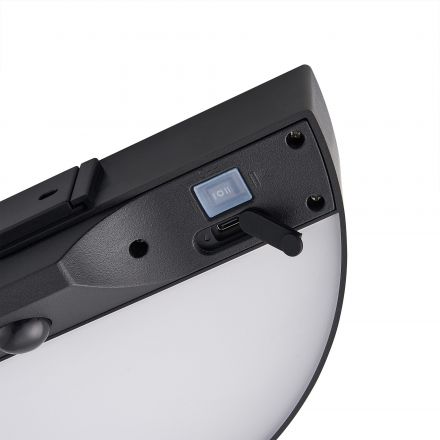Επίτοιχο Φωτιστικό LED 5W Solar-USB Monay Round Πλαστικό Μαύρο IP44