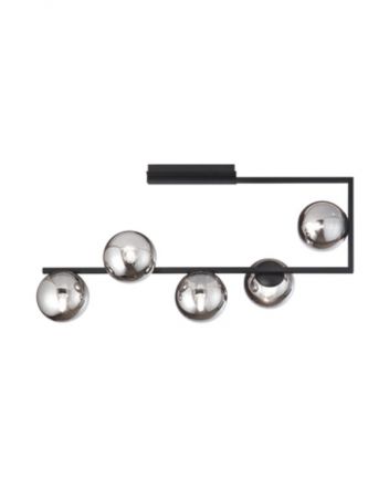 Πλαφονιέρα LED 5xE14 Monile Μαύρο/Smoke